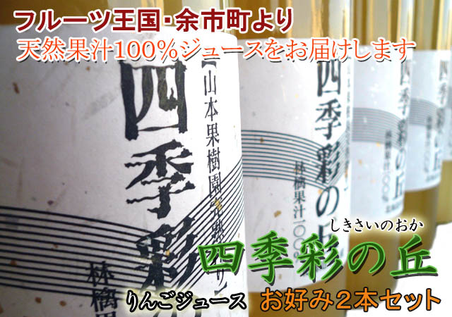 四季彩の丘 林檎果汁100%ジュース(2本セット)