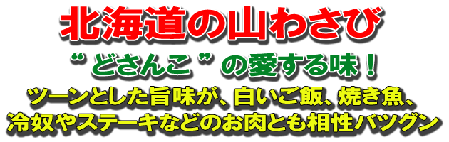 メディアで取上げられて、話題の『北海道産 山わさび』
