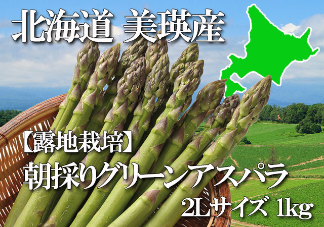 北海道 美瑛産 朝採りグリーンアスパラ シャキシャキの食感