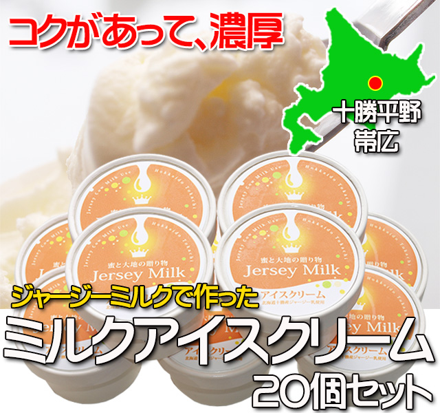 北海道 十勝ジャージー牛乳 加藤牧場 ミルクアイス 20個