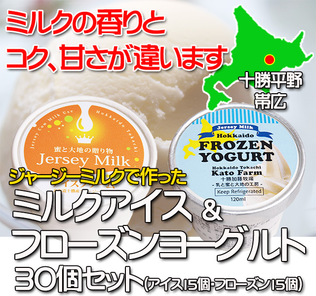 北海道 十勝ジャージー牛乳 加藤牧場 ミルクアイス フローズンヨーグルト 30個